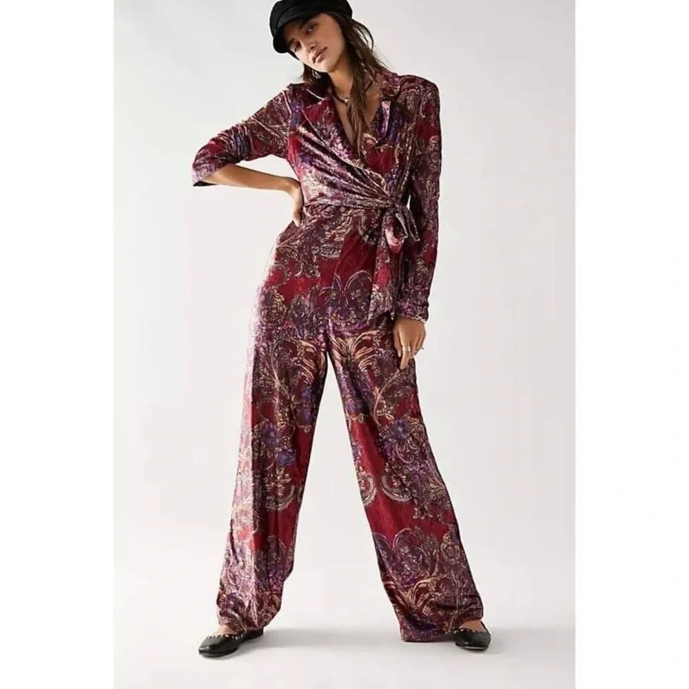 Free People Delphine Velvet Jumpsuit